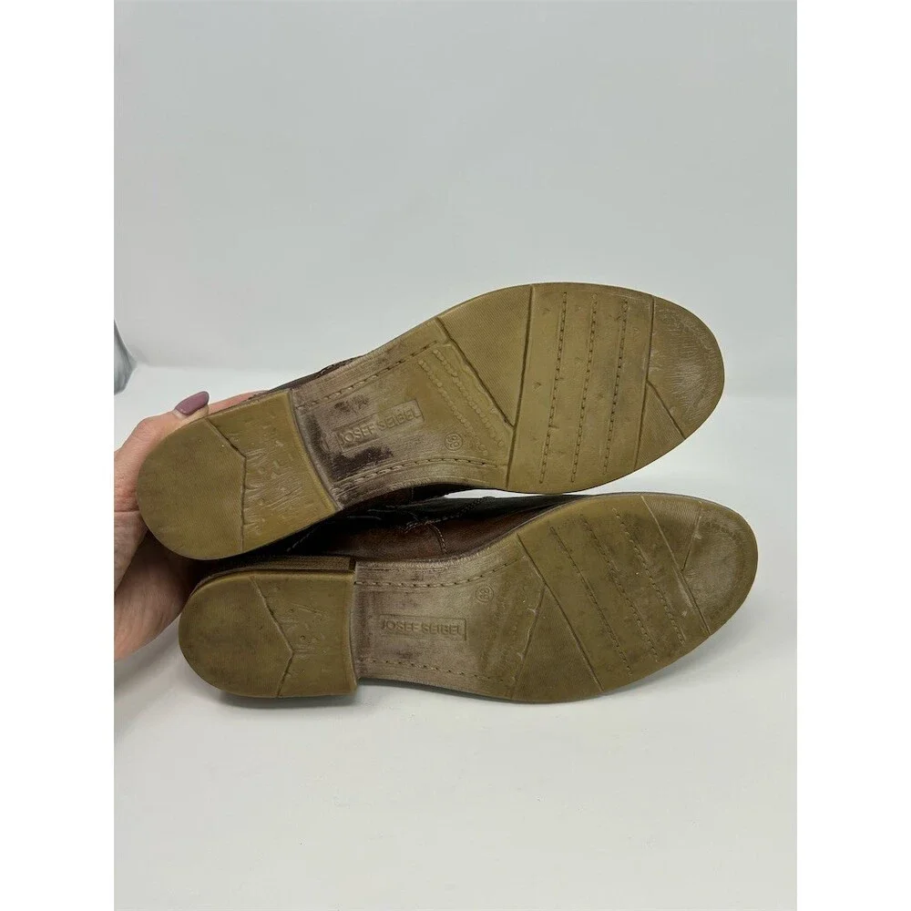Josef Seibel Sienna 81 Women's Ankle Booties Brown Side Zip Low Heel Size 39